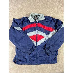 Vintage JC Penny USA Olympic Mens Nylon Full Zip Windbreaker Jacket Blue Large